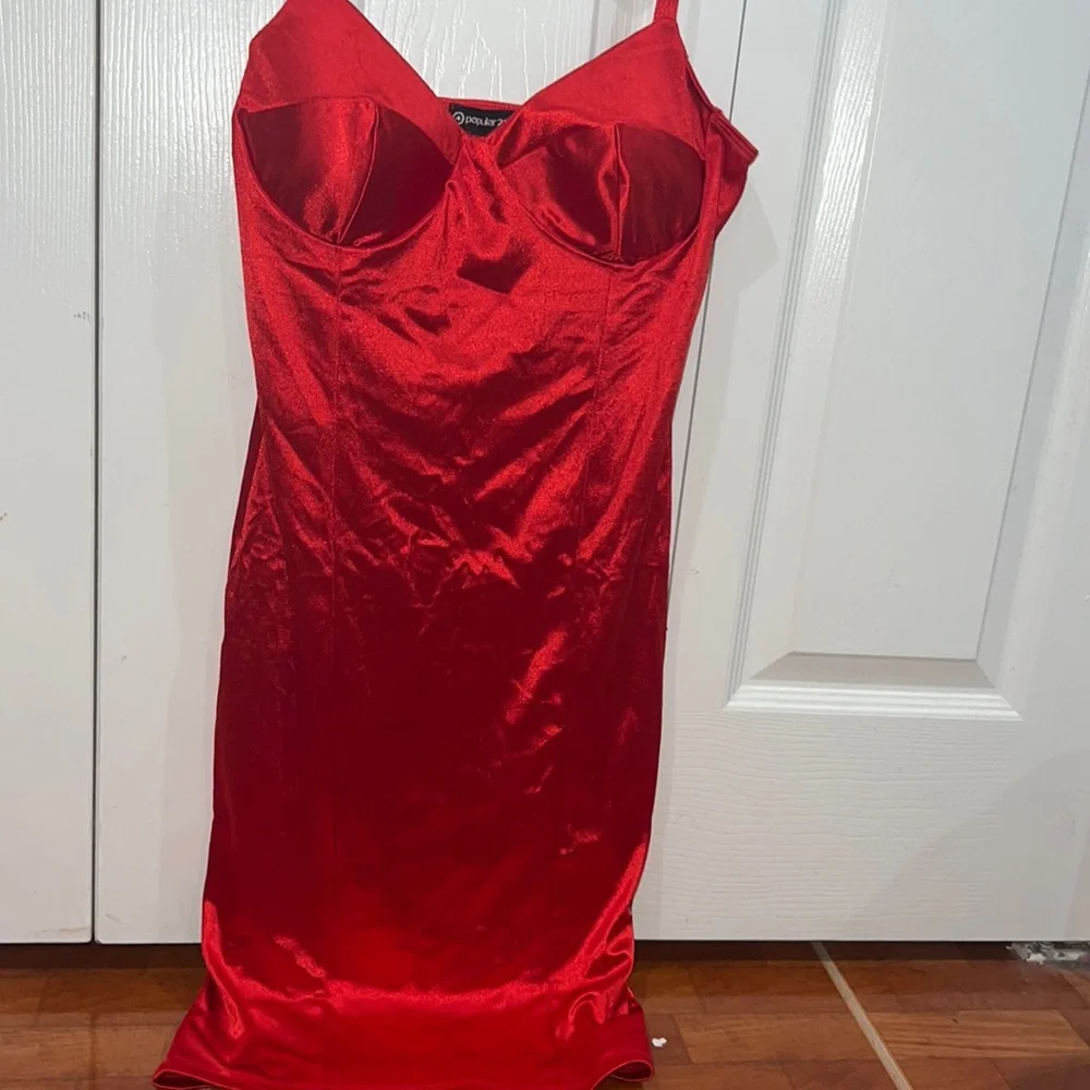 Red Satin Dress - Picture 1 of 2